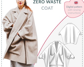zero waste coat pattern // zero waste sewing pattern // coat sewing // zero waste fashion // Stefanie Kroth