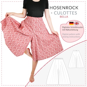 Oktoberfest Culotte Schnittmuster | Hosenrock Schnittmuster | trachten Culotte nähen | Alternative zum Dirndlrock | Papierschnittmuster