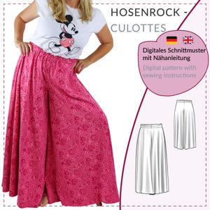 Culottes sewing pattern | sewing pattern Culottes | Sew your own trouser skirt | ladies plus size Culottes pattern | PDF sewing pattern