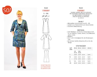 Schnittmuster Damen Kleid // Kleid nähen // Sommerkleid nähen  // Papierschnittmuster // Fanny SO Pattern