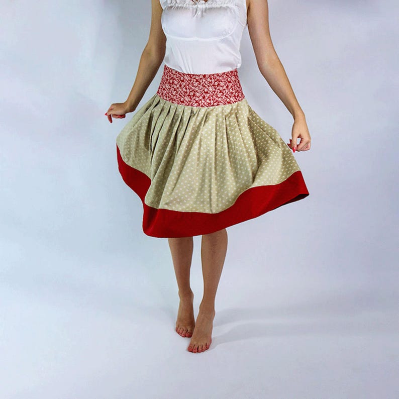 skirt sewing pattern | Oktoberfest skirt | traditional skirt pattern | pleated skirt sewing | oktoberfest outfit | Paper sewing pattern Resi bild 2