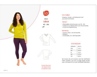 Long-Shirt-Schnittmuster Lola (S-2XL) e-book & PDF Schnittmuster (A4/ Plot A0) von SO Pattern