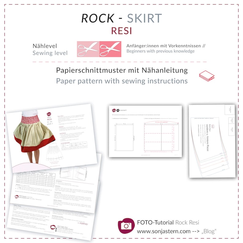 skirt sewing pattern | Oktoberfest skirt | traditional skirt pattern | pleated skirt sewing | oktoberfest outfit | Paper sewing pattern Resi bild 9