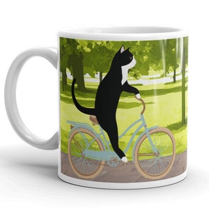 Kat op een fiets Grappige Mok