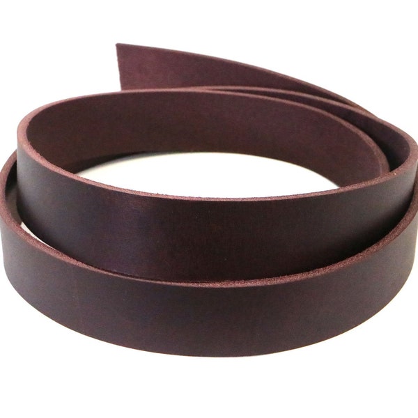 Burgundy Leather Strip, 48"-60" Length, Matte Burgundy Brown, Buffalo Leather Strap, Leather Strip for Belts, Belt Strip, Burgundy West Tan