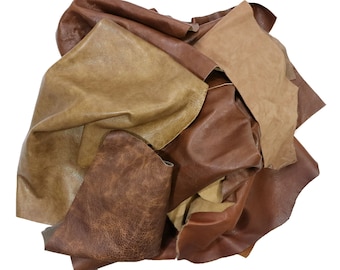 2 LB Leather Scrap Bags Mixed Buffalo