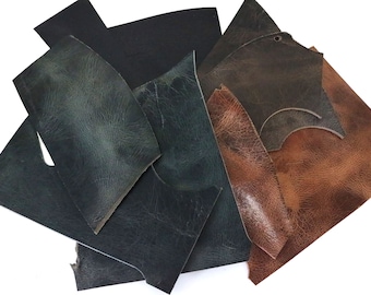2 LB Leather Scrap Bags Mixed Buffalo