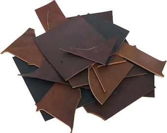 West Tan Buffalo Leather Scrap, 2lb Heavyweight Pieces, 8/9oz