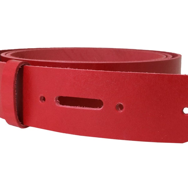 Red Vegetable Tanned Leather Belt Blank w/ Matching Keeper, 60"- 70" Length, Belt Strip, Strap, Belt Strip Replacement, Leather Belt Strap