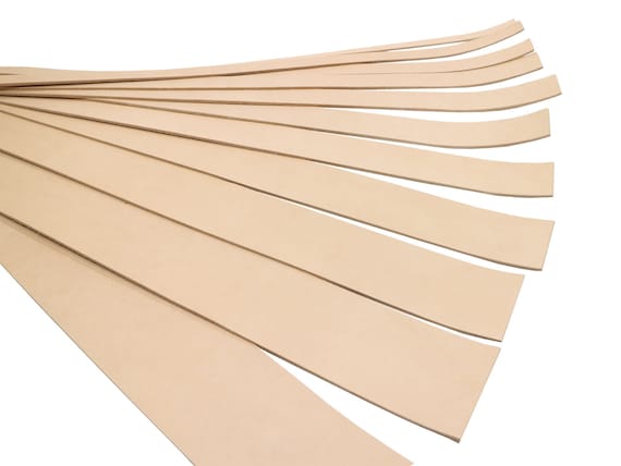 Veg Tan Cowhide Leather Strip, Full Grain Belt Blank, B Grade (48-60 inch)