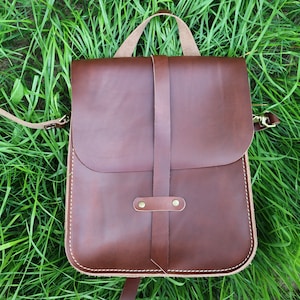 Handmade Brown Leather Messenger Bag, Brown Horween Chromexcel Cowhide Leather Bag, Adjustable Strap, Unisex, Leather Bag, Purse