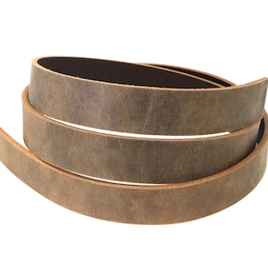 Brown Leather Strip, 48&quot;-60&quot; in Length, Brown Crazy Horse, Buffalo Leather Strap, Leather Strip for Belts, Belt Strip, Leather Belt Blank