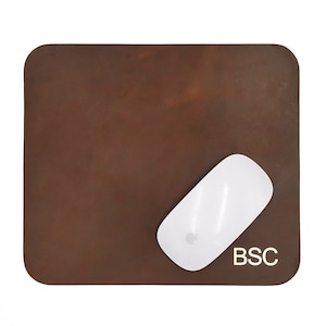 Personalized Leather Mouse Pad, Oxford Xcel Leather with Non Slip Cork Backing, Gifts, Color Options, Personalization, Monogram, Initials