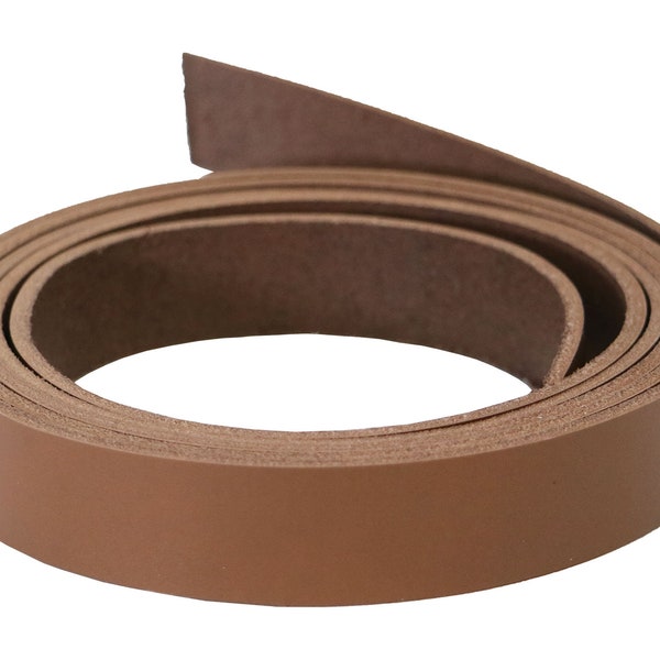 Caramel Brown Veg Tan Leather Strip, 65-72" Length, Vegetable Tanned, Leather Strip, Pre-Dyed Leather Strap, Veg Leather, Full Grain Cowhide