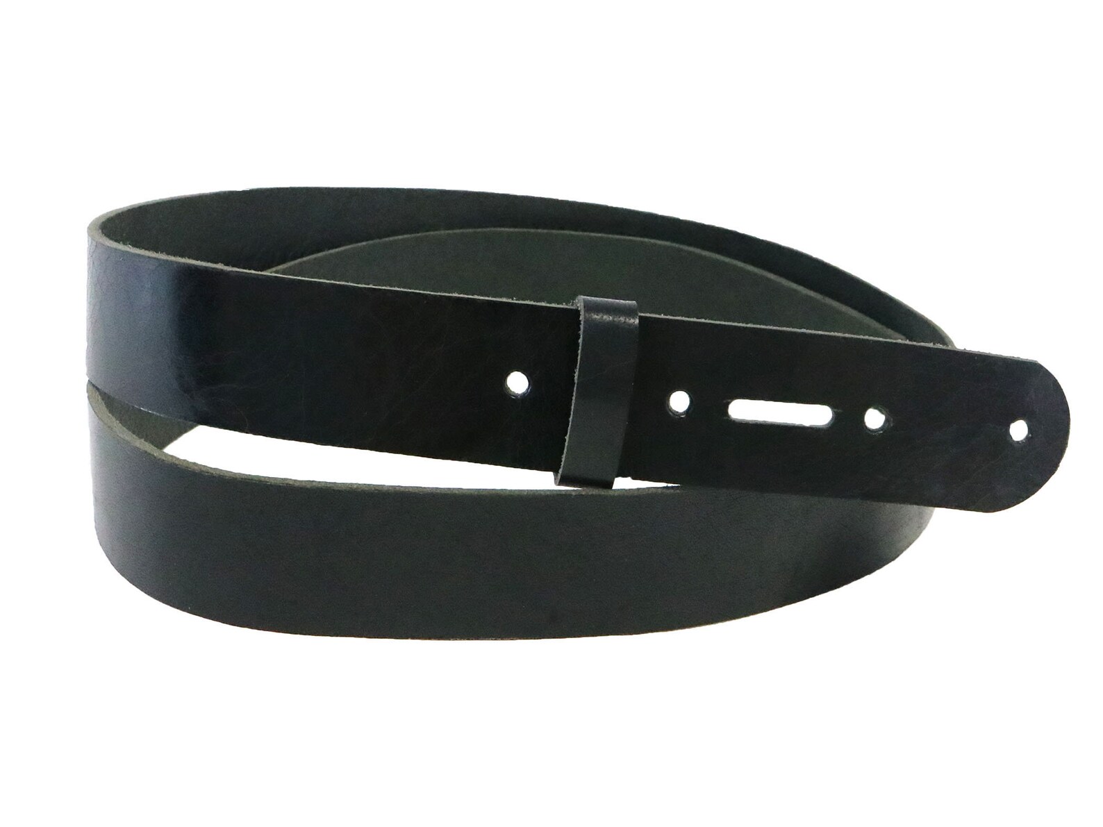 Black Vintage Glazed Leather Belt Blank W/ Matching Keeper Etsy UK