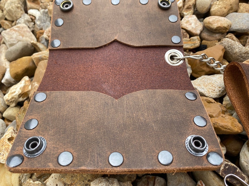 Leather Bker Wallet Crazy Horse Brown Buffalo Leather - Etsy