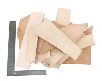 Two Pounds, Veg, Vegetable Tanned, 8/9oz, 10/12oz, 12/14, 2 lb Bag of Veg Tan Scrap, Leather Scrap Remnants, Leather Pieces for Stamping