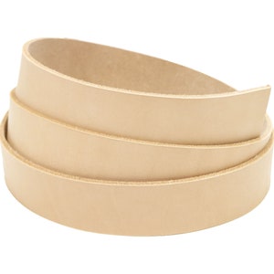3/4&quot; Wide Natural Veg Tan Leather Strip, 48&quot;-55&quot; Length, Vegetable Tanned Belt Strip, Leather Strap, Veg Leather Strips, Full Grain, Cowhide
