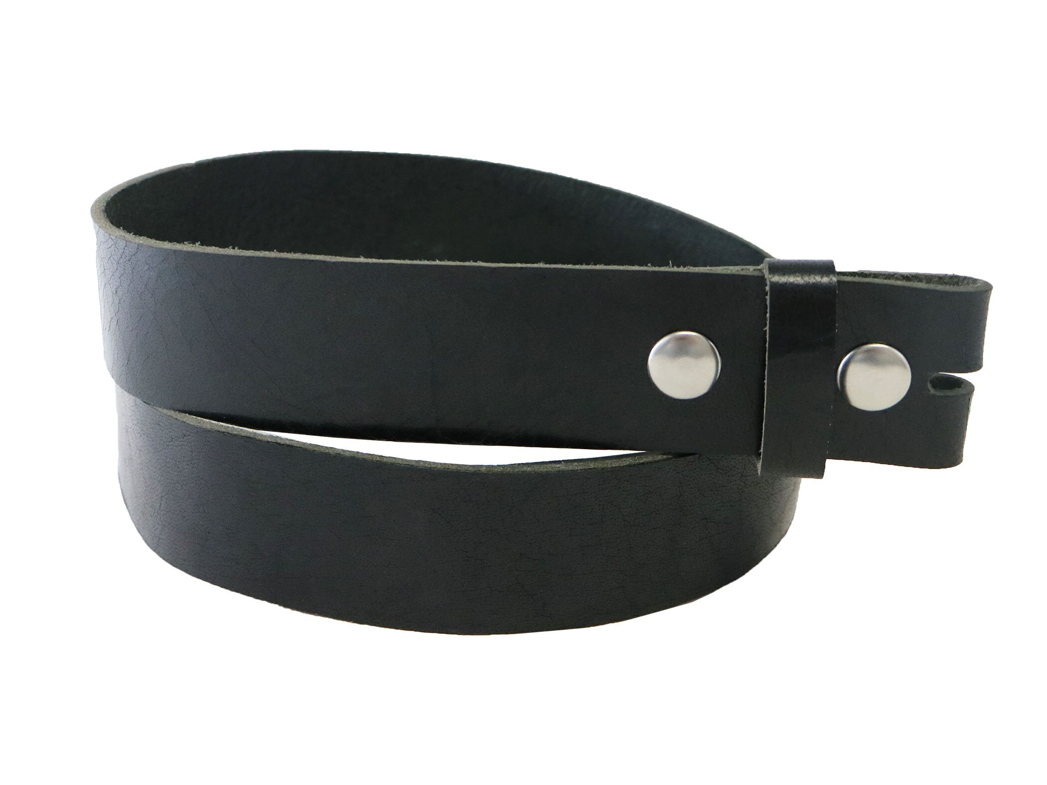 Matte Black West Tan Leather Belt Blank W/ Snaps and Keeper Etsy