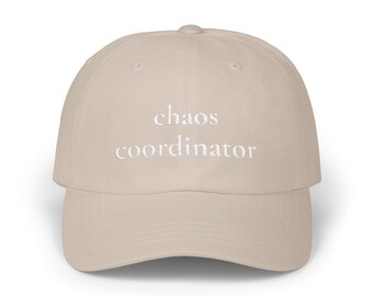 Chaos Coordinator Embroidered Dad Hat | Adjustable Cotton Baseball Cap, Unisex (Black)