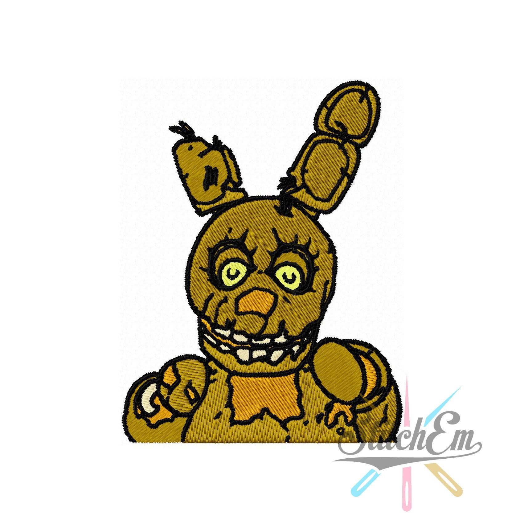 Five Nights Springtrap Embroidery Design Etsy