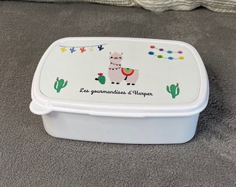 Customizable white children's snack box / personalized first name snack box