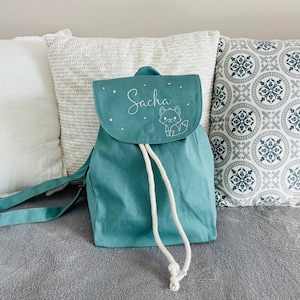 Mini sac à dos enfant personnalisable en coton coloris Vert