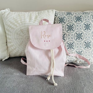 Mini sac à dos enfant personnalisable en coton coloris Rose