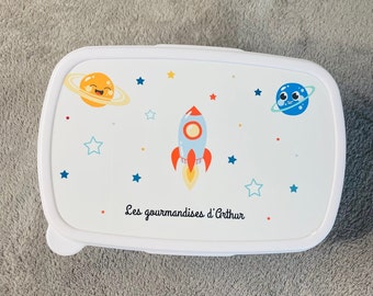 Customizable blue child snack box / personalized first name snack box