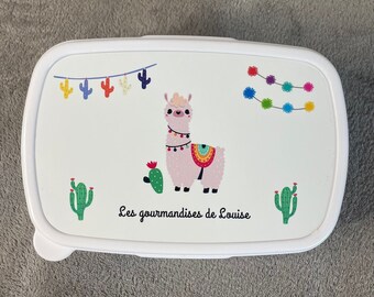 Boite à goûter Rose enfant personnalisable / boite à goûter personnalisée prénom