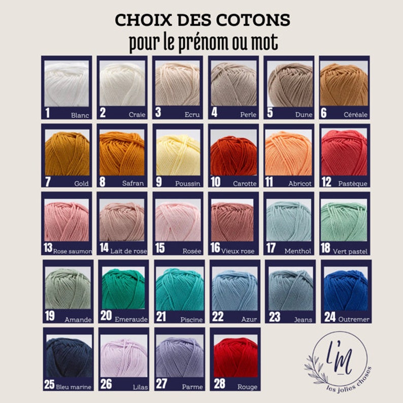 Moyen Panier boule ou thaïlandais personnalisable mot court au choix avec 2 ou 3 pompons afbeelding 7