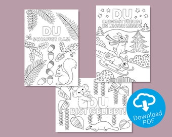 Coloring Affirmation Cards | Bundle of 3 | Printable Coloring page | Coloring Cards for Children, Teachers and all Adults | Holiday Crafts