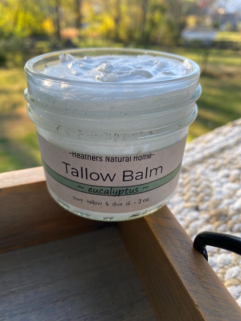 Unscented Grass Fed Beef Tallow Balm, Triple Filtered Beef Suet, Local