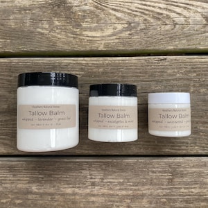 All Natural Grass Fed Beef Tallow, Local Handmade Beef Tallow, Lavender Tallow for Dry Skin Cream, Tallow Balm for Skin