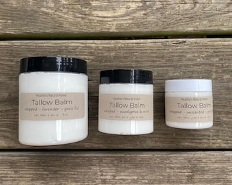 All Natural Grass Fed Beef Tallow, Local Handmade Beef Tallow, Lavender Tallow for Dry Skin Cream, Tallow Balm for Skin