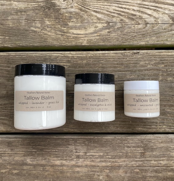 All Natural Grass Fed Beef Tallow, All Natural Tallow, Local Handmade Beef Tallow, Lavender Tallow for Dry Skin Cream, Tallow Balm for Skin