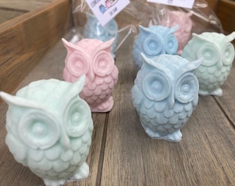Nature owl soaps Baby shower favors Kids soap First birthday gifts Natural soap for kids Soap party favors Gender reveal animal soap