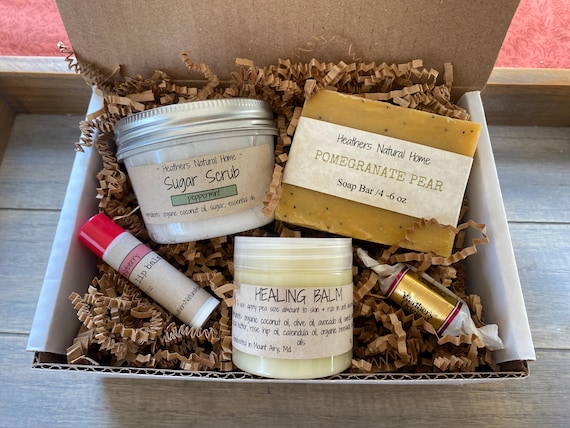 Cozy Spa Gift Box: Artisan Soap, Sugar Scrub & Skin Balm