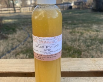 Natural Body Wash: Simple Ingredients, All Over Body Wash, Raw Honey & Essential Oil Scented Body Wash (8oz)