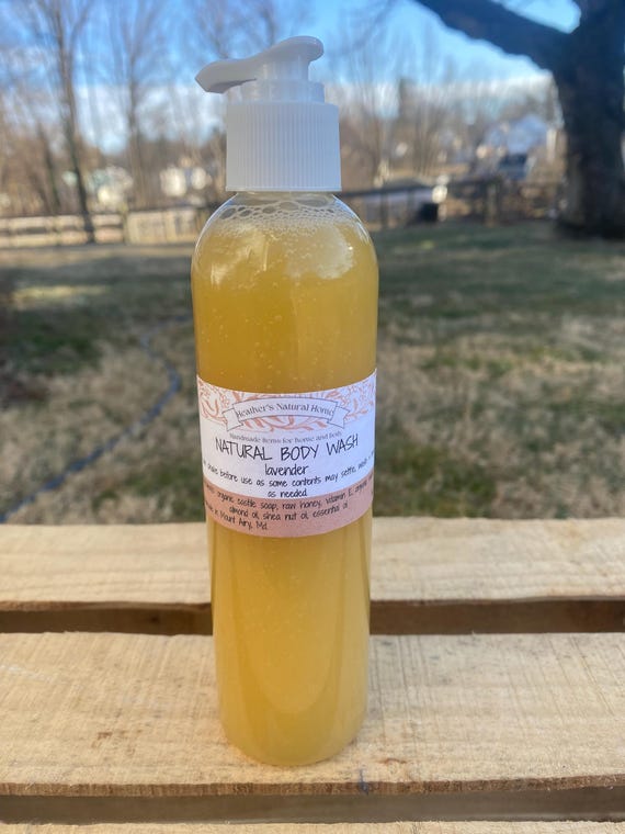 Natural Body Wash: Simple Ingredients, All Over Body Wash, Raw Honey & Essential Oil Scented Body Wash (8oz)