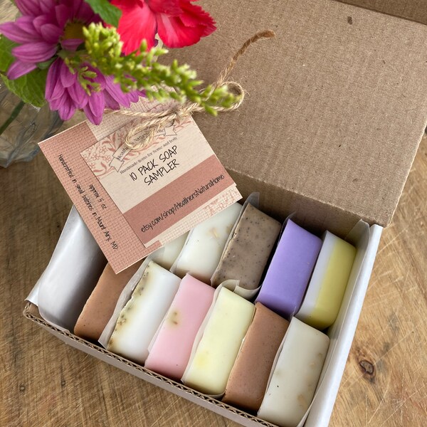 Mini Soaps ~ Soap Sampler Set ~ Soap Assortment ~ 10 Flavors ~ Mother’s Day Gift