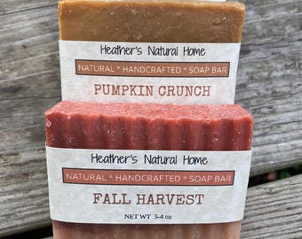 Handcrafted Pumpkin Crunch Soap: Natural Holiday Scents Soap, Christmas Soap, Artisan Soap, Autumn Scented Soap, Fall Scents, Pumpkin Scents