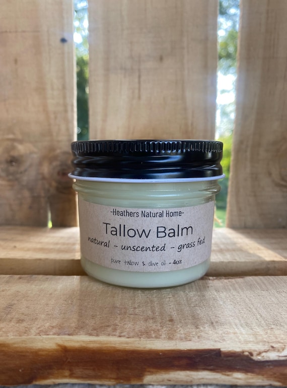 Unscented Grass Fed Beef Tallow Balm: Natural Face & Body Cream