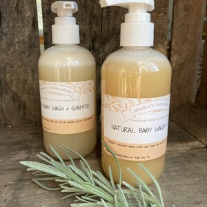 Organic Baby Wash & Shampoo: Lavender Chamomile, Gentle Baby Skin 8oz, 4 Simple Ingredients Baby Shampoo, Natural Baby Shampoo 16oz option