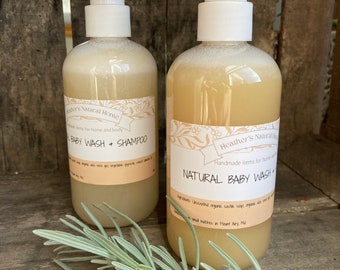 Natural Baby Shampoo & Wash, 9oz Organic baby wash  Lavender, Chamomile Baby shampoo, 4 Simple Ingredients, Gentle and Safe for Baby Skin