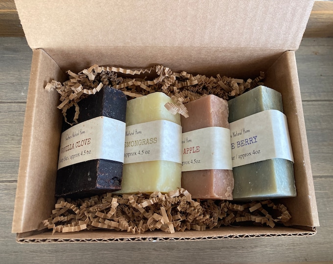 Artisan Soap Gift Box: Natural Cold Process Soap Set, Birthday Gift, Gift for Mom, Bar Soap Gift Box,