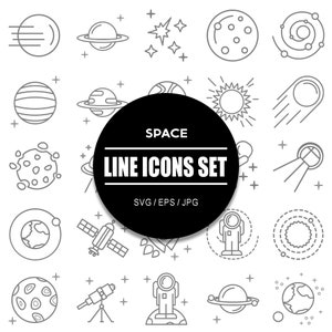 Space Line Icon Set I Outline Icon Bundle in SVG EPS JPG format