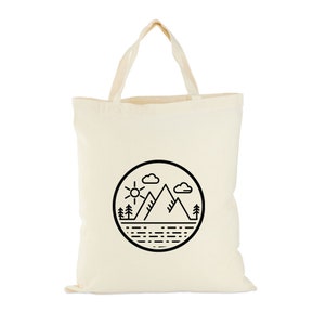 Berg Baumwolltasche Hiking Tasche Geschenkidee Wander Bergsteiger Geschenk Tragetasche Jutebeutel Stoffbeutel Baumwollbeutel Tasche Totebag