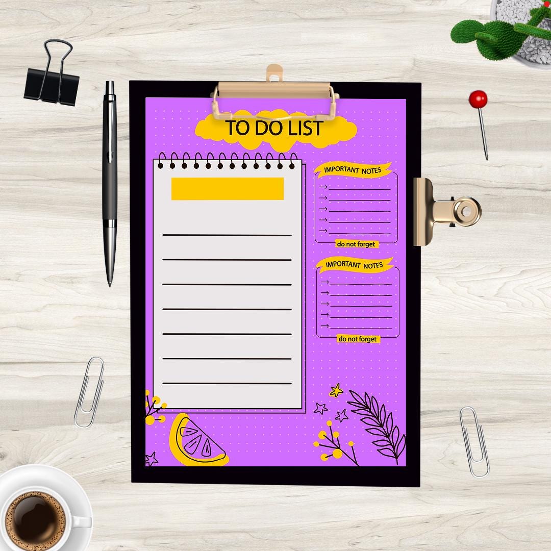 Printable to Do List A4/A5 | Task List | Notes | Printable & Fillable ...