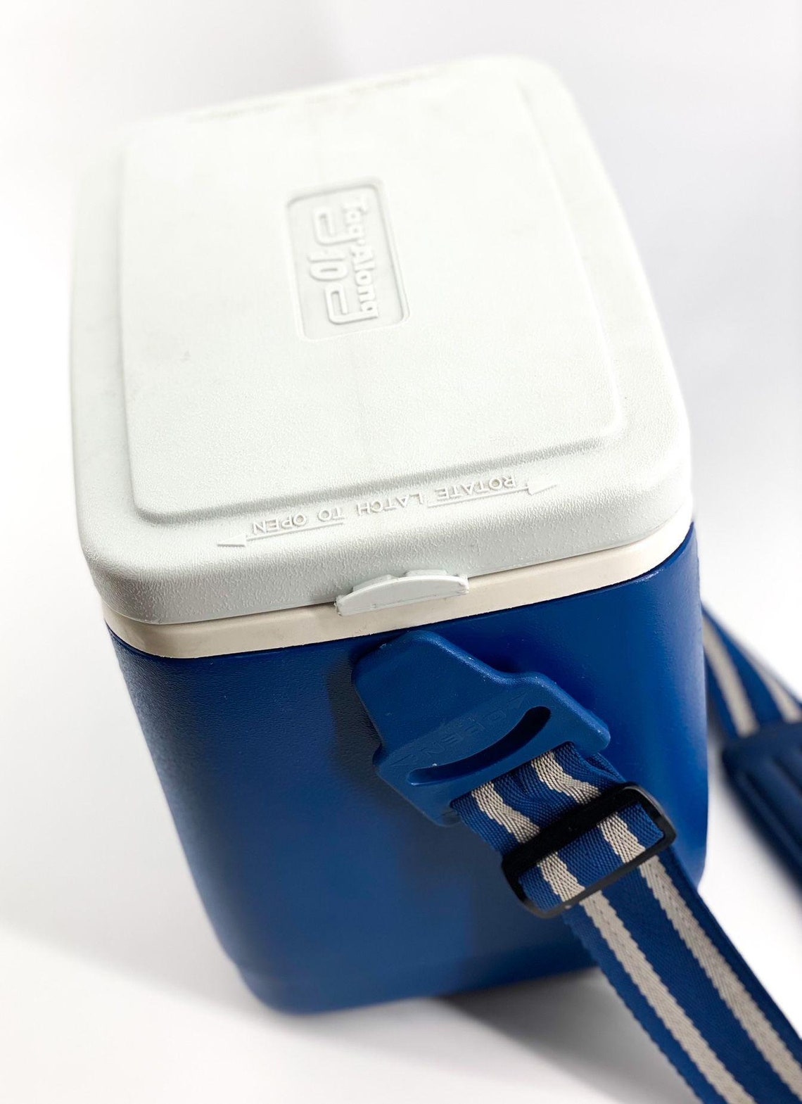 VINTAGE Tag Along 10 Igloo Cooler Blue with Strap 11 Etsy